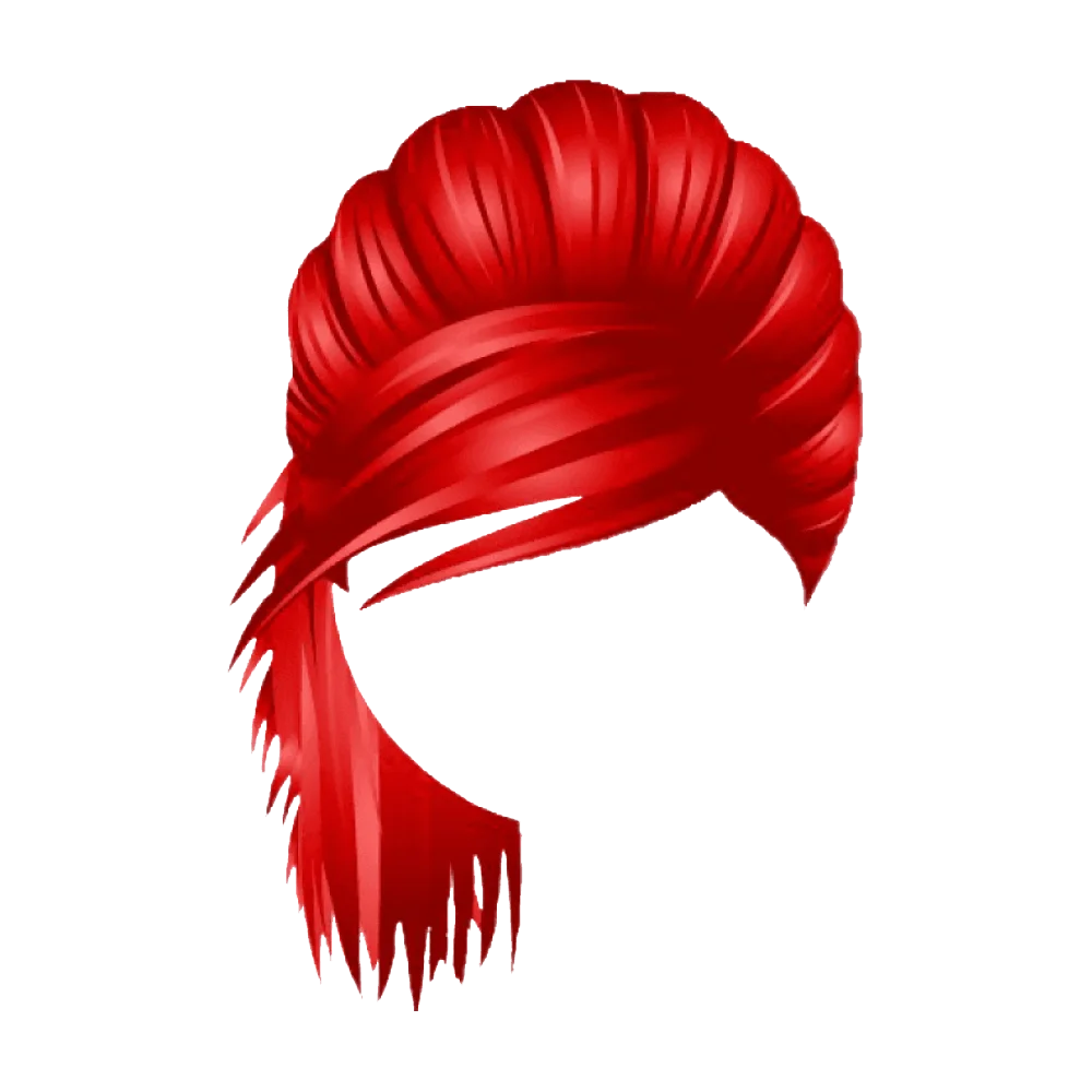 Fiery Red Hairstyle Clipart - Dynamic Stylish Hair Silhouette Design
