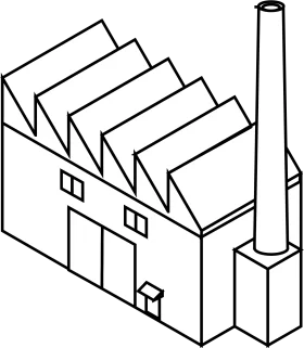 Industrial Architecture Minimalist Factory Clipart Illustration Design