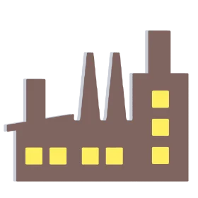 Industrial Landscape Minimal Factory Clipart with Geometric Silhouette Design
