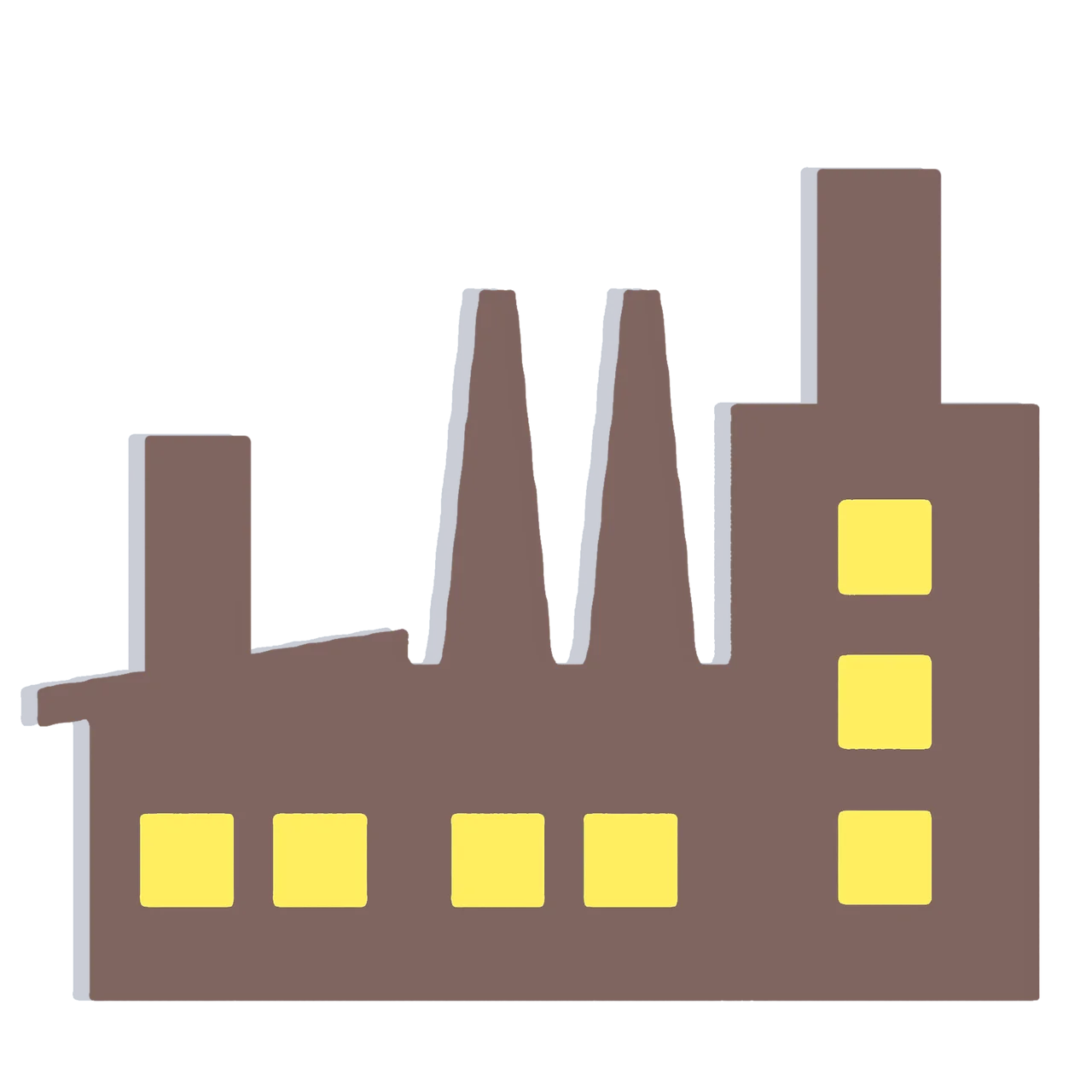 Industrial Landscape Minimal Factory Clipart with Geometric Silhouette Design