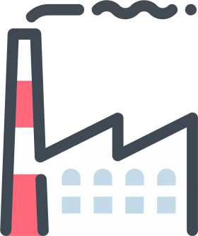 Industrial Manufacturing Facility Minimalist Factory Clipart Icon Design