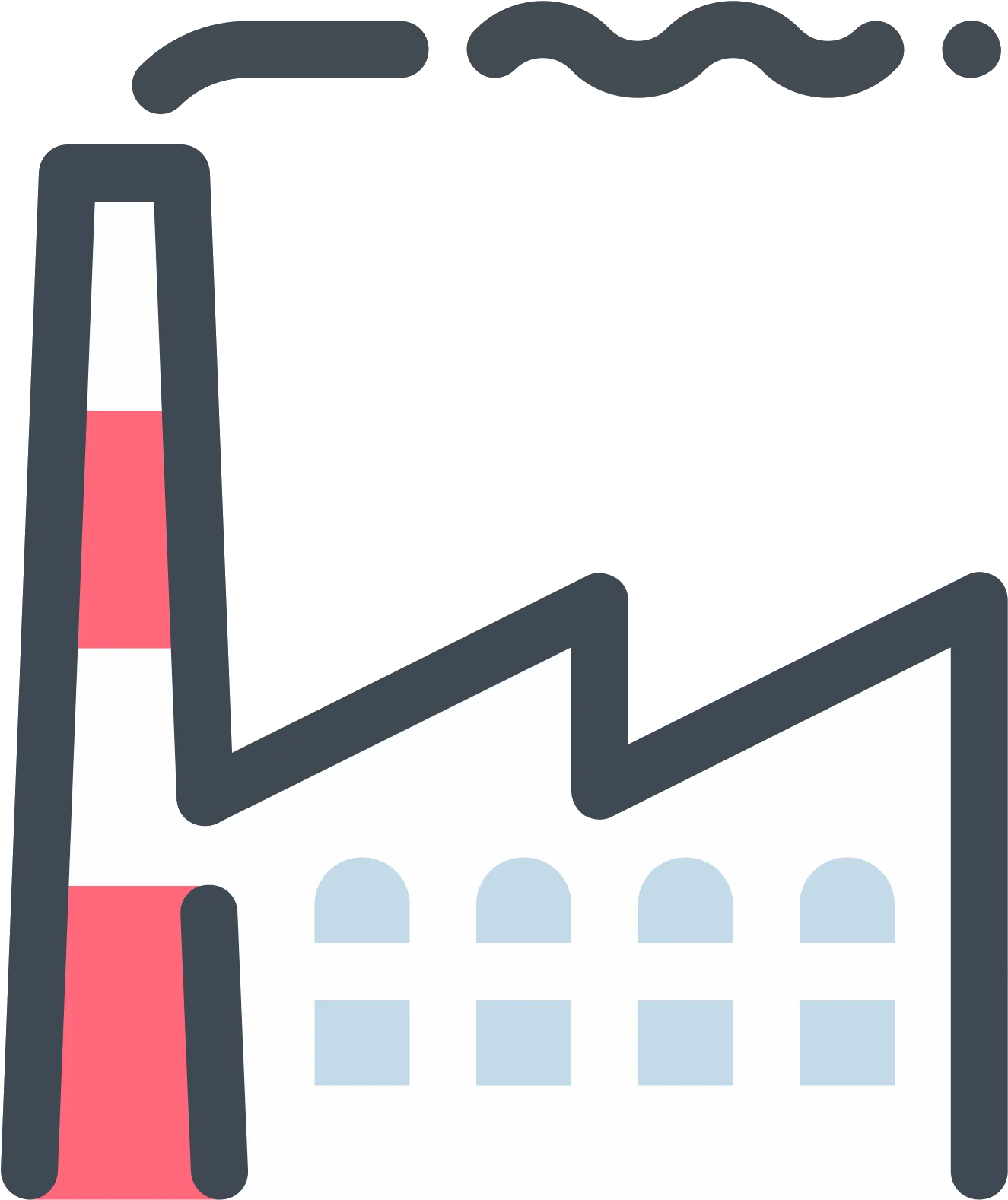 Industrial Manufacturing Facility Minimalist Factory Clipart Icon Design