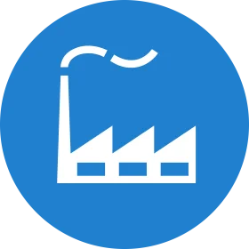 Industrial Manufacturing Factory Building Silhouette Clipart Icon Design