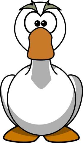 Adorable Cartoon Waterfowl Dad Clipart with Playful Cartoon Eyes