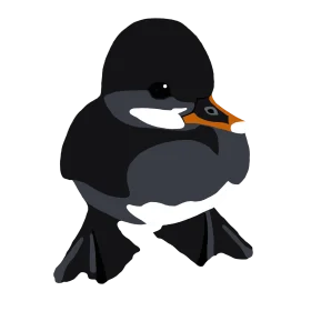 Adorable Father Duck Clipart with Charming Monochromatic Design