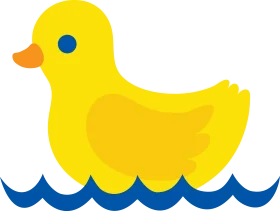 Adorable Yellow Rubber Ducky Swimming Clipart Design for Kids
