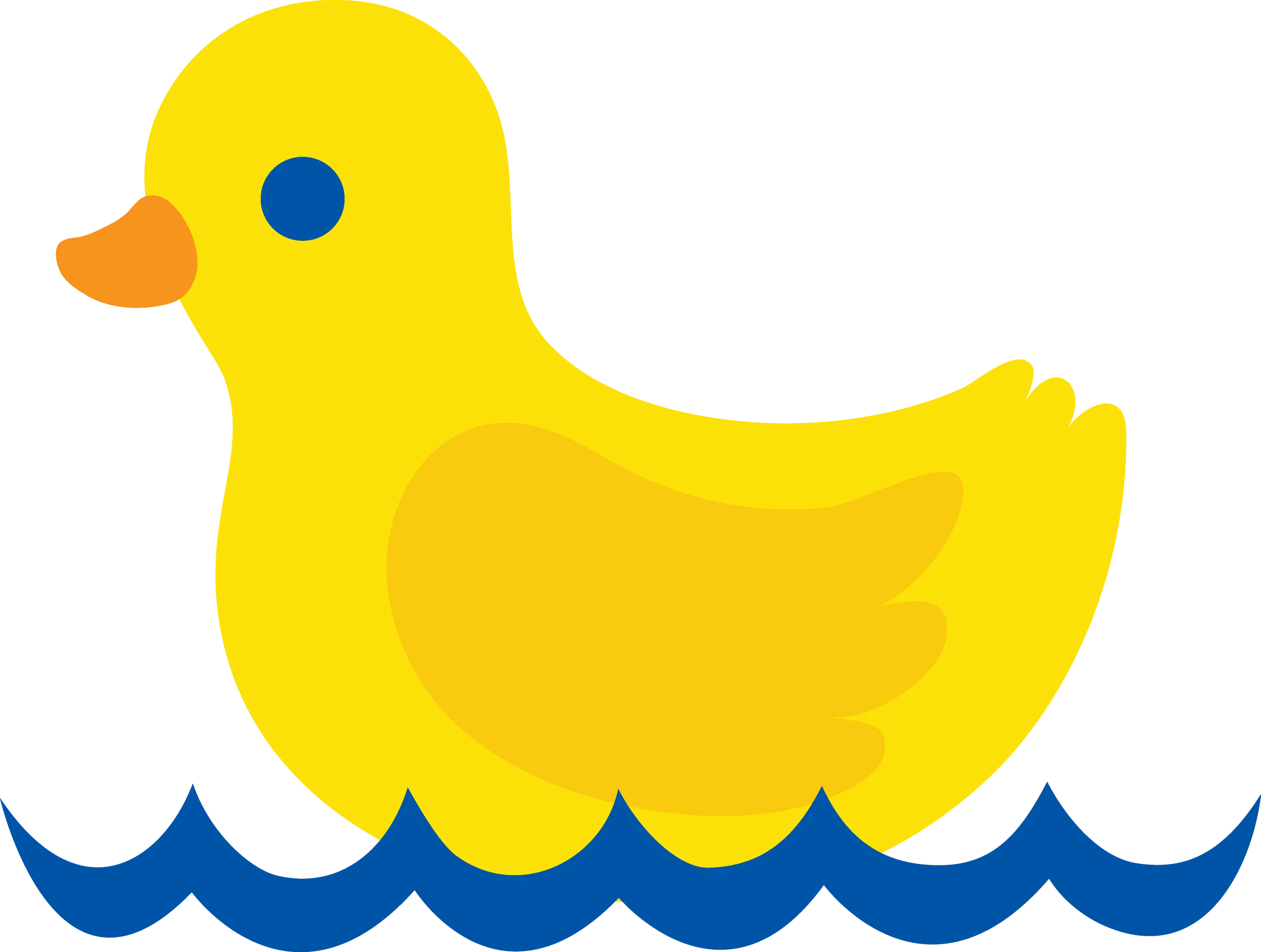 Adorable Yellow Rubber Ducky Swimming Clipart Design for Kids