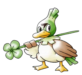 Charming Lucky Ducky Cartoon Clipart: Whimsical Duck with Four-Leaf Clover