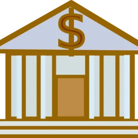Classic Financial Institution Simplified Bank Clipart Graphic Design