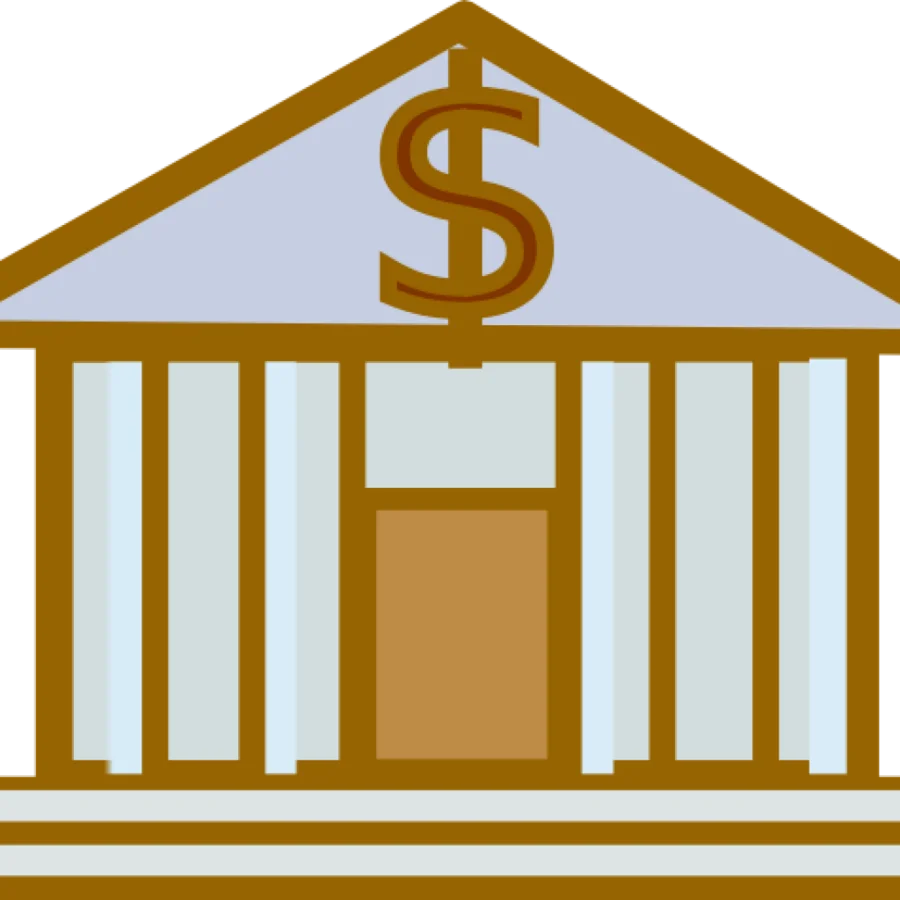 Classic Financial Institution Simplified Bank Clipart Graphic Design