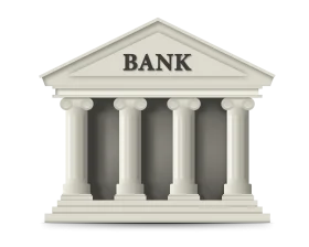 Classic Neoclassical Bank Building Architectural Clipart Illustration Design