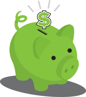 Green Piggy Bank Clipart with Dollar Sign - Financial Savings Illustration