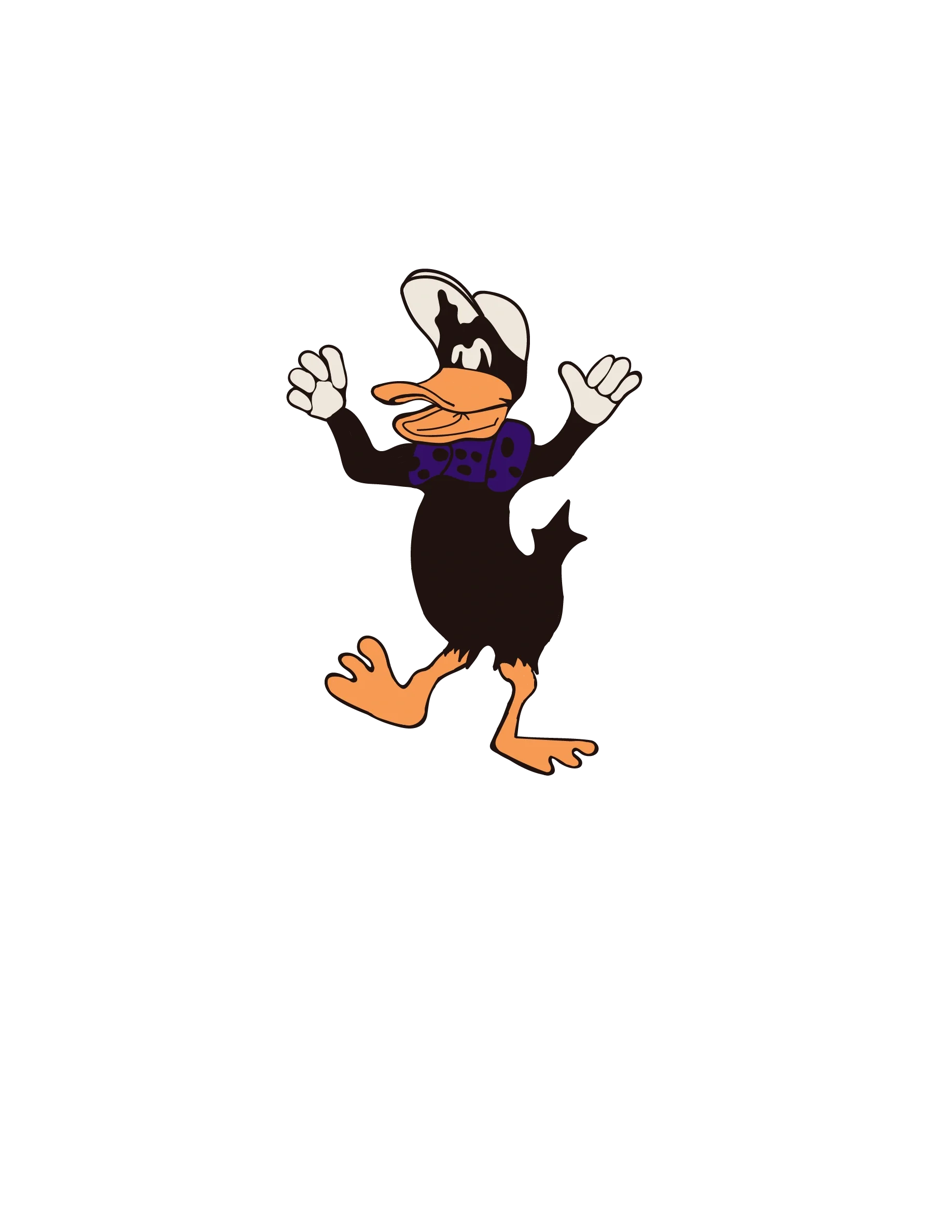 Playful Cartoon Dad Duck Clipart - Cheerful Waterfowl Character Illustration