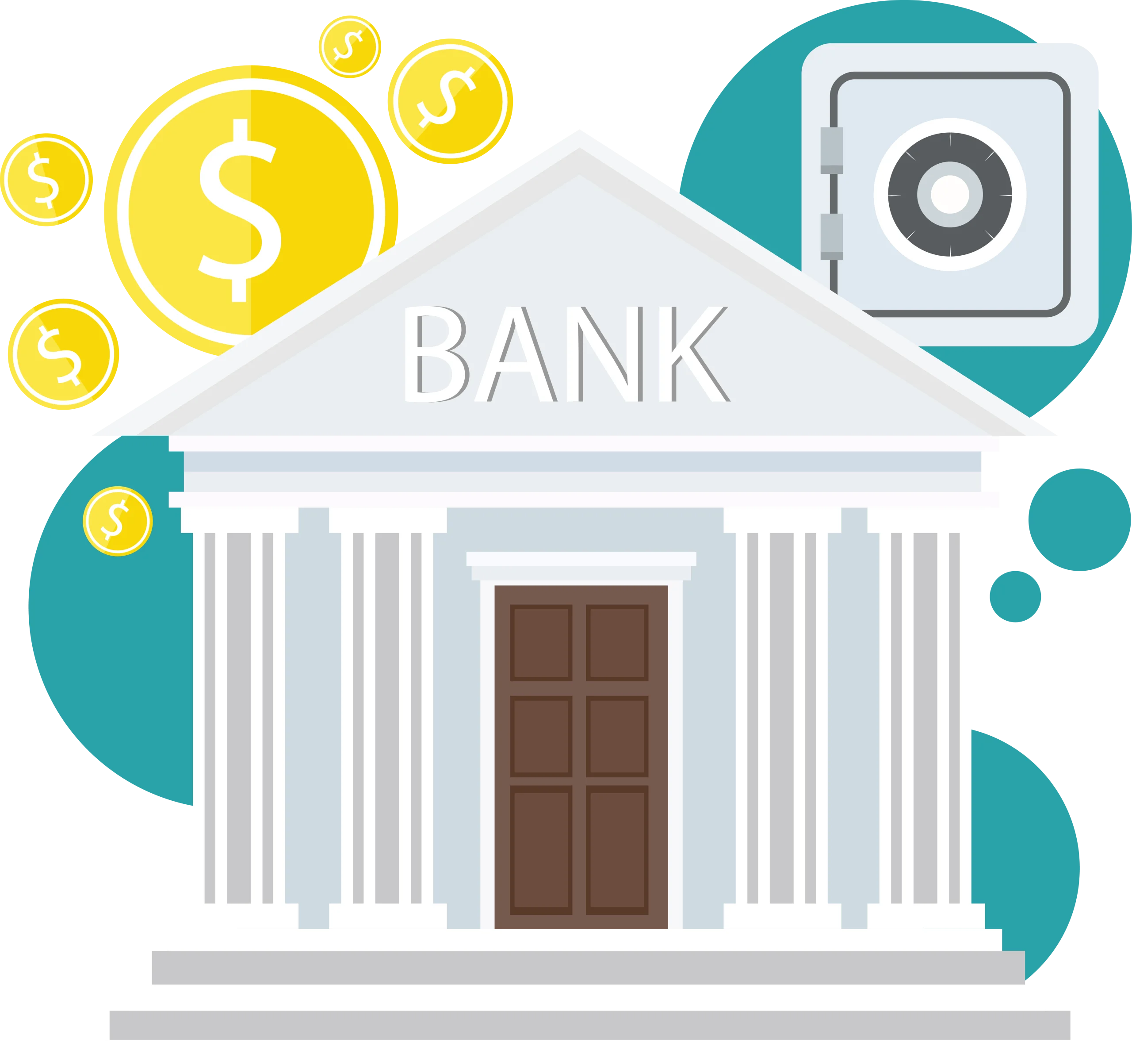 Stylish Banking Concept Illustration: Financial Institution Clipart Design