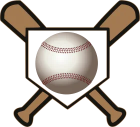 Classic Baseball and Crossed Bats Vintage-Style Sports Clipart Logo Design