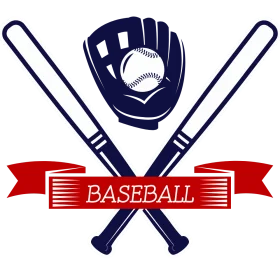 Classic Baseball Equipment Crossed Bats and Glove Vintage Clipart Logo Design