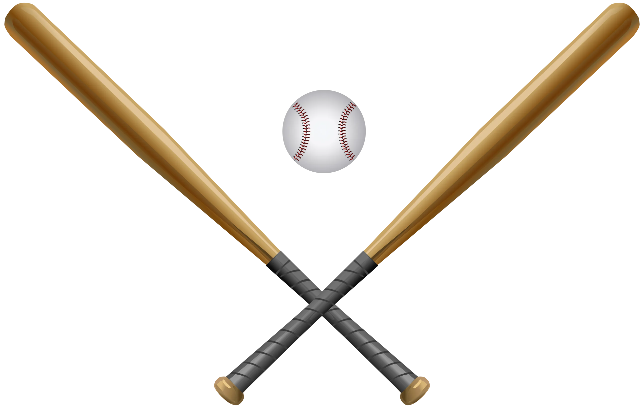 Vintage Baseball Crossed Wooden Bats and Classic Baseball Clipart Design