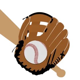 Classic Baseball Glove and Ball Vintage-Style Sports Clipart Illustration