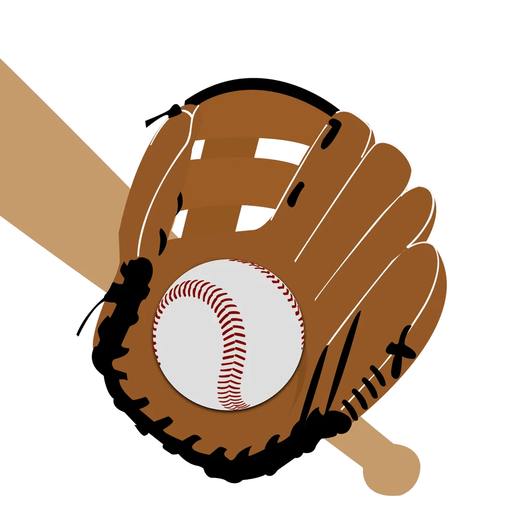 Classic Baseball Glove and Ball Vintage-Style Sports Clipart Illustration