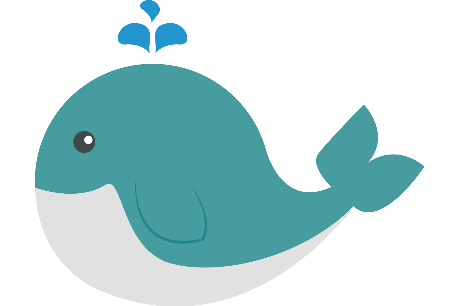 Adorable Cartoon Whale Clipart: Cute Marine Creature with Playful Water Spray