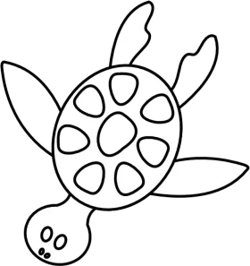 Adorable Sea Turtle Clipart - Simple and Charming Underwater Friend Illustration