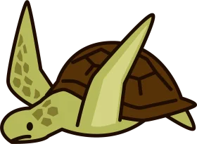 Adorable Sea Turtle Swimming Cartoon Clipart with Charming Soft Tones