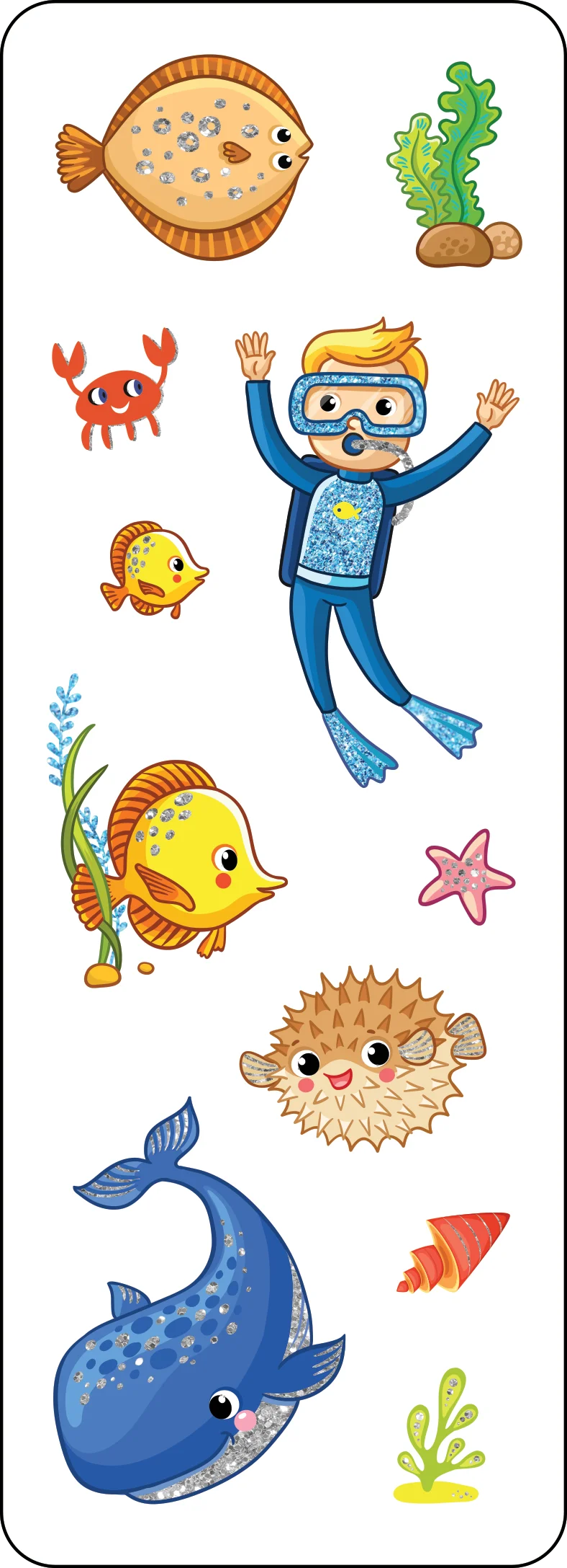 Adorable Underwater Ocean Friends Cartoon Sea Creatures Clipart Collection