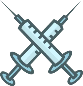 Crossed Medical Syringes Clipart: Precision Instruments of Healthcare Design