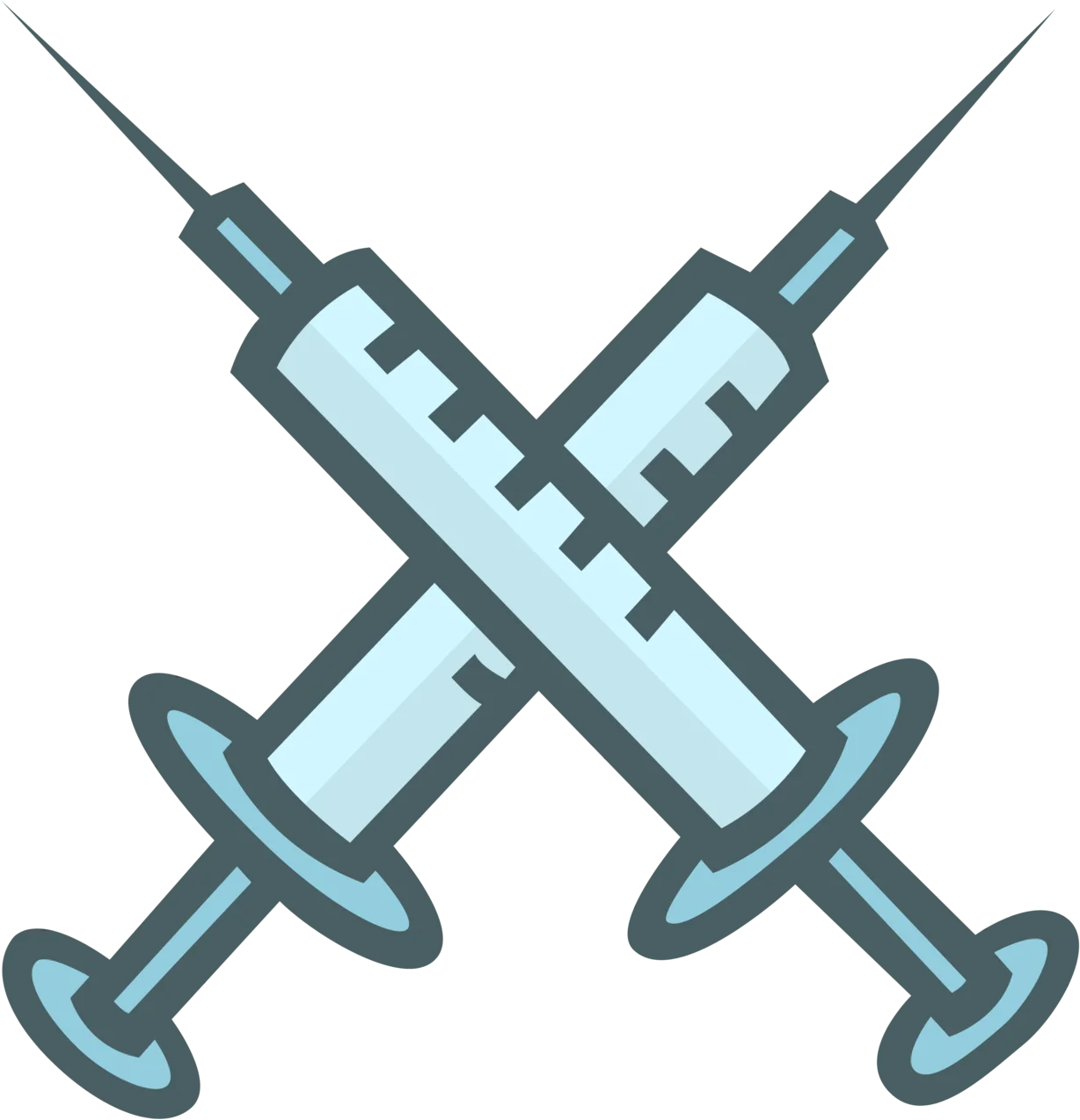 Crossed Medical Syringes Clipart: Precision Instruments of Healthcare Design