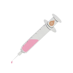 Detailed Medical Syringe Clipart with Soft Pink Liquid and Precision Needle Design