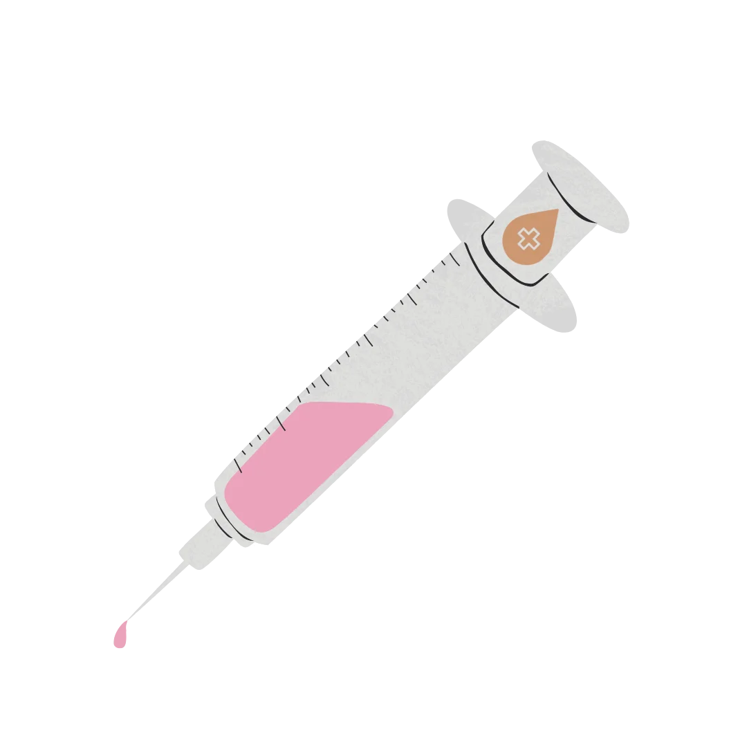 Detailed Medical Syringe Clipart with Soft Pink Liquid and Precision Needle Design