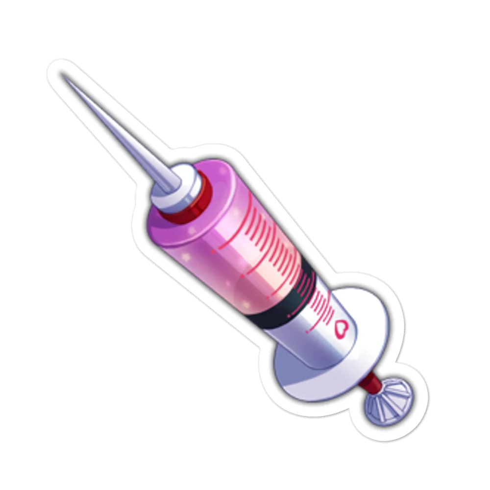 Large Medical Hypodermic Needle Syringe Clipart with Pink and Purple Design