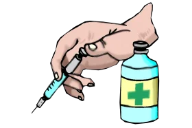 Medical Injection Preparation Clipart - Healthcare Vaccination Illustration