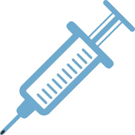 Medical Precision Blue Syringe Injection Clipart Graphic Design Element