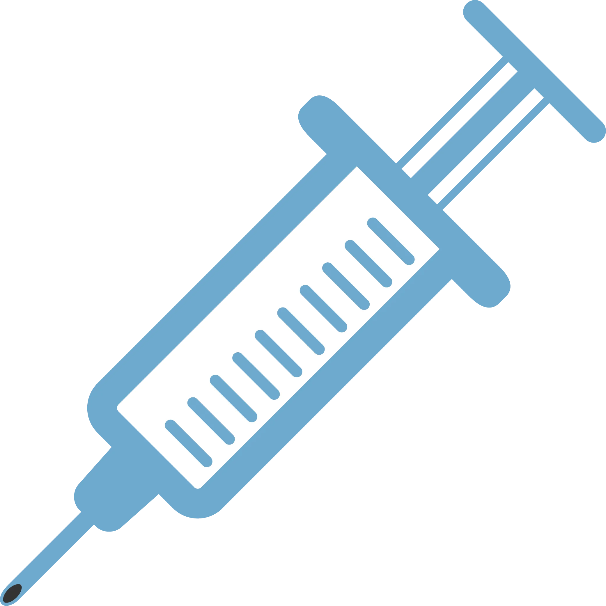 Medical Precision Blue Syringe Injection Clipart Graphic Design Element