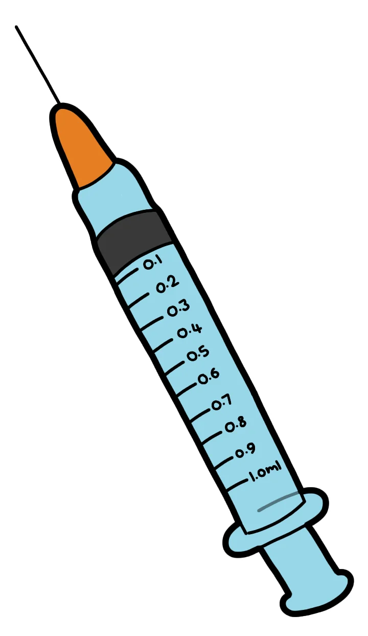 Medical Precision: Detailed Syringe Clipart Illustration with Measurement Markings