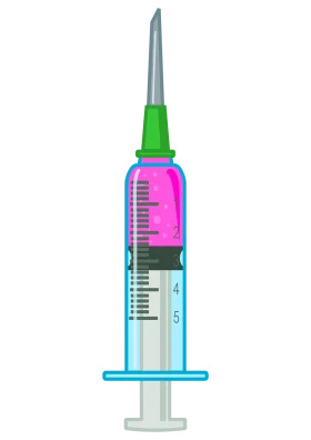 Medical Precision Instrument Graphic: Detailed Syringe Clipart Illustration with Measurement Markings