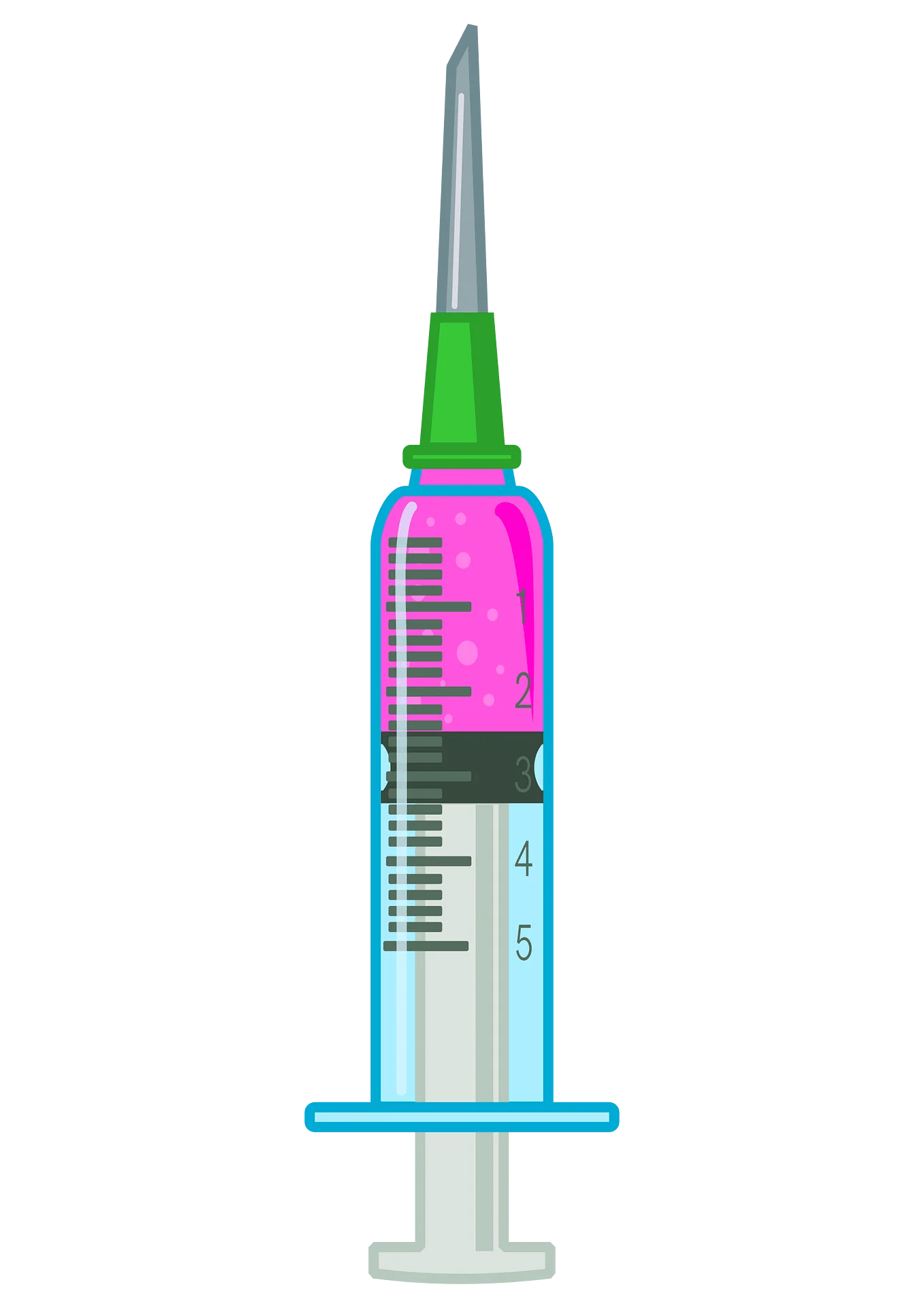 Medical Precision Instrument Graphic: Detailed Syringe Clipart Illustration with Measurement Markings