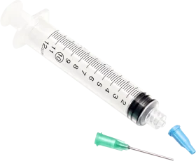 Medical Precision Instrument: Sterile Syringe and Hypodermic Needle Clipart Design