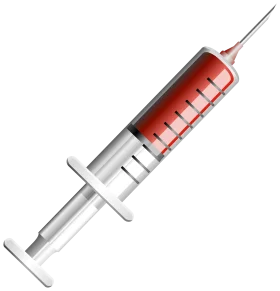 Medical Precision: Large Glass and Metal Hypodermic Syringe Clipart Design