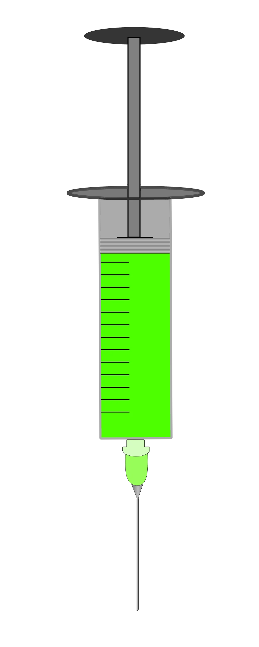 Medical Precision: Lime Green Syringe Clipart Illustration for Healthcare Designs