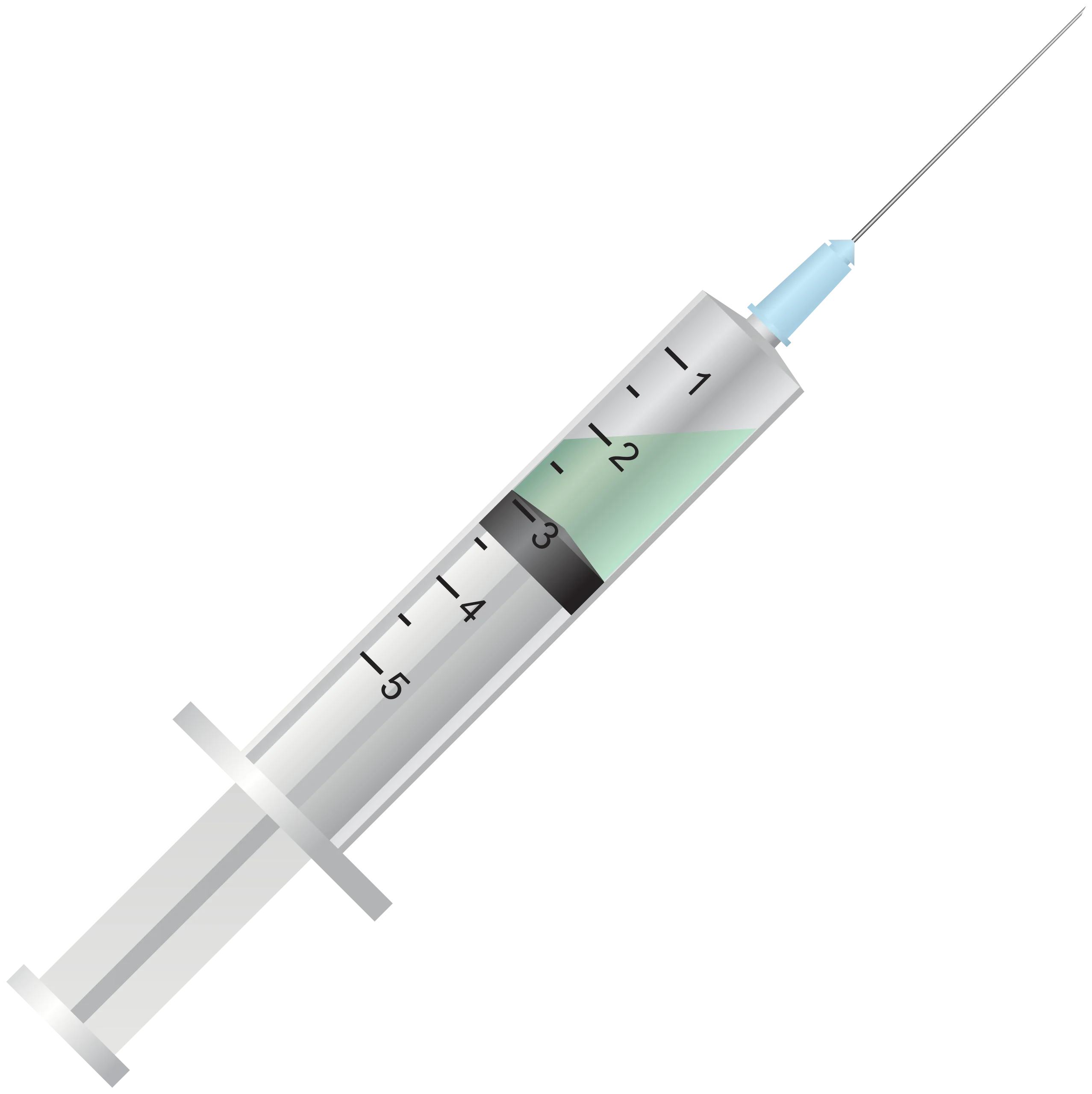 Medical Precision Syringe Clipart: Sterile Injection Tool with Calibrated Measurements
