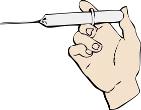 Medical Professional Hand Holding Sterile Syringe Injection Clipart Illustration