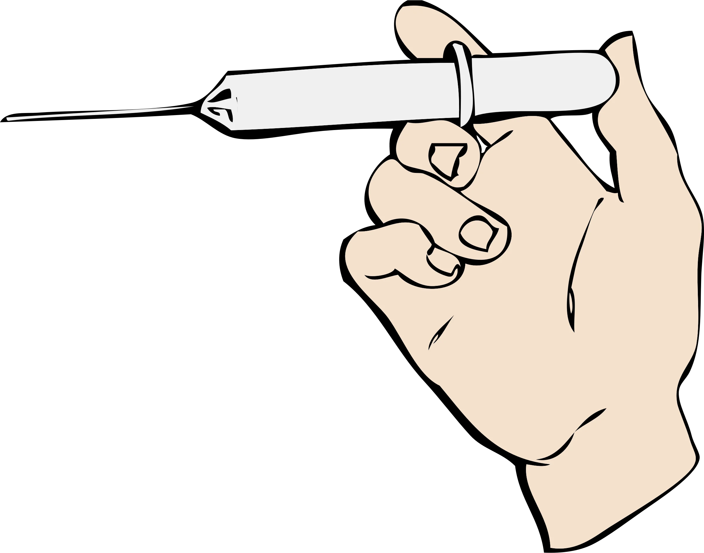 Medical Professional Hand Holding Sterile Syringe Injection Clipart Illustration