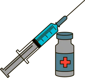 Medical Syringe and Vaccine Vial Clipart Illustration for Healthcare Graphics