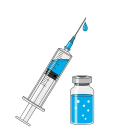 Medical Syringe and Vaccine Vial Illustration Clipart - Healthcare Graphic Design Element
