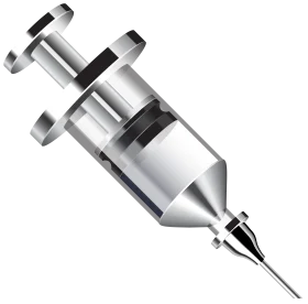 Metallic Medical Syringe Precision Clipart Graphic Design Element