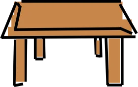 Minimalist Brown Wooden Desk Clipart - Simple Home Office Furniture Illustration