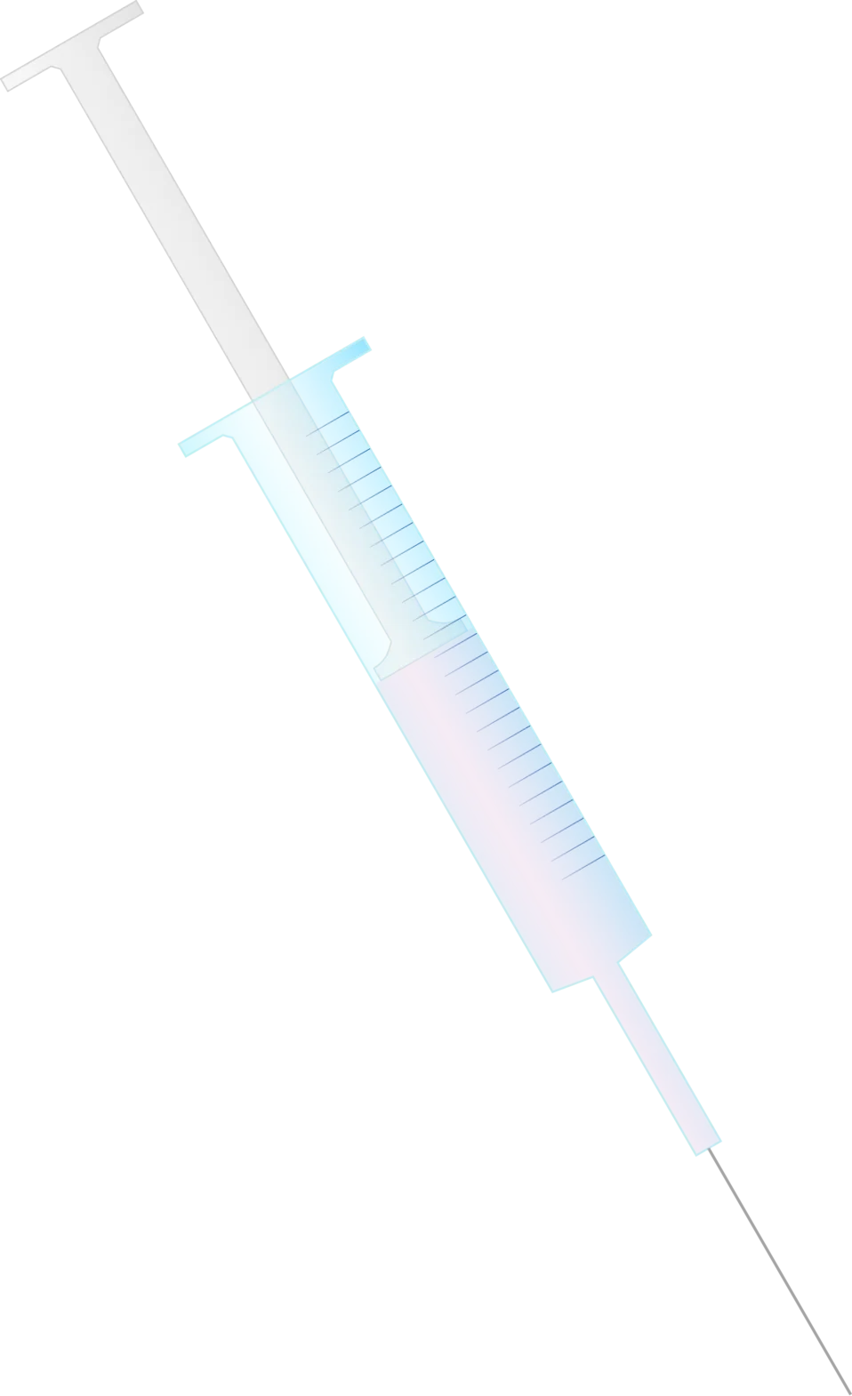 Minimalist Medical Syringe Clipart with Soft Pastel Color Gradient Design