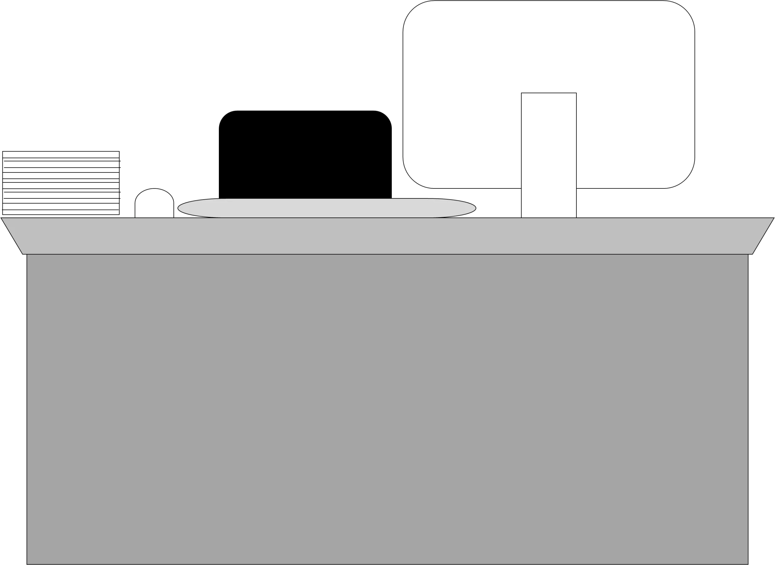 Minimalist Office Desk Clipart with Simple Geometric Design and Workspace Layout